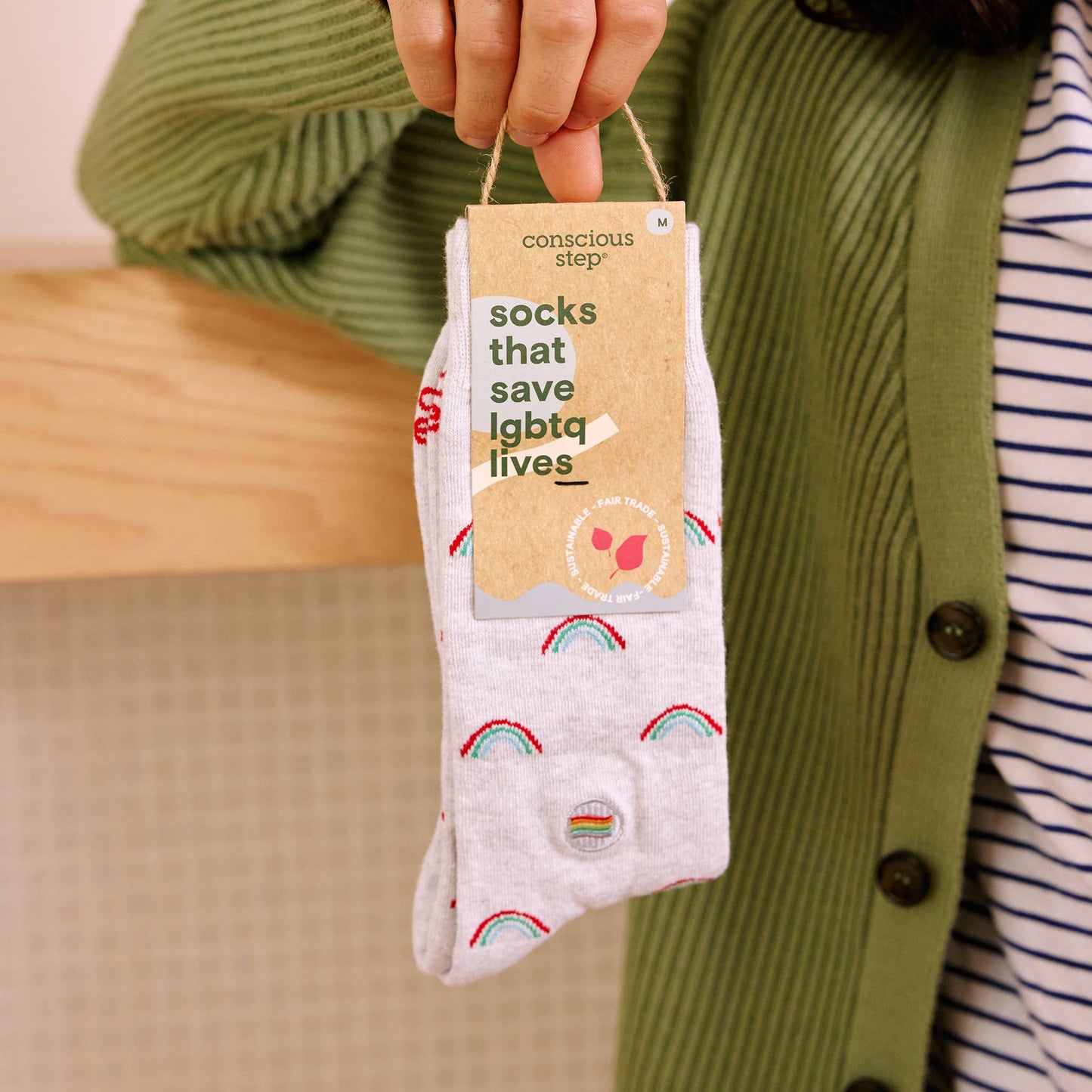 Conscious Step - Socks that Save LGBTQ Lives (Radiant Rainbows) Conscious Step -better made easy-eco-friendly-sustainable-gifting