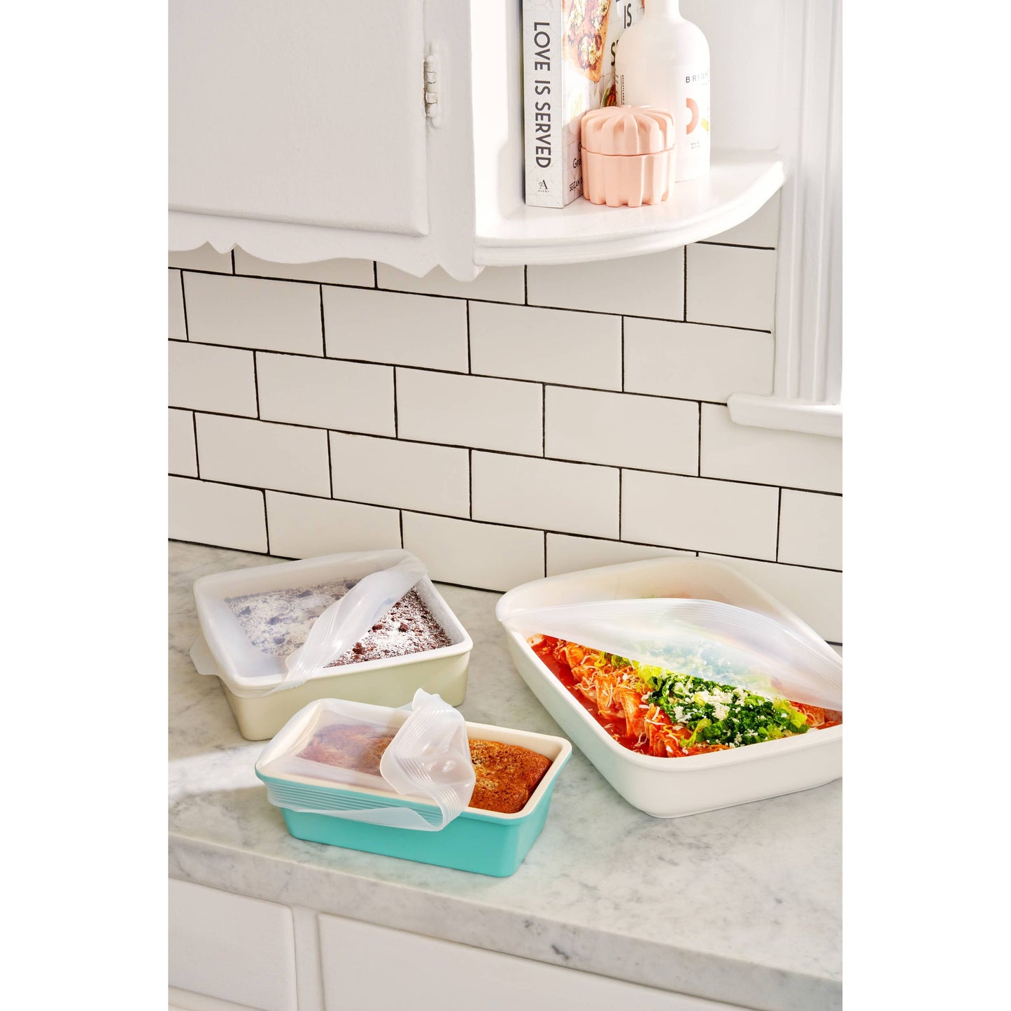FINAL SALE - Reusable Silicone Stretch Baking Lids - Set of 3 W&P -better made easy-eco-friendly-sustainable-gifting