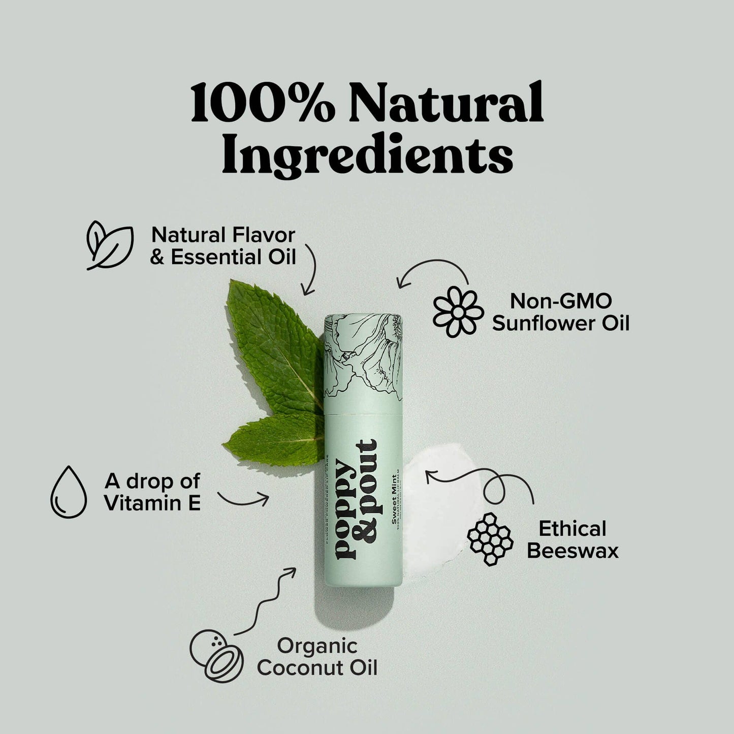 Poppy & Pout - Lip Balm, Sweet Mint Poppy & Pout -better made easy-eco-friendly-sustainable-gifting