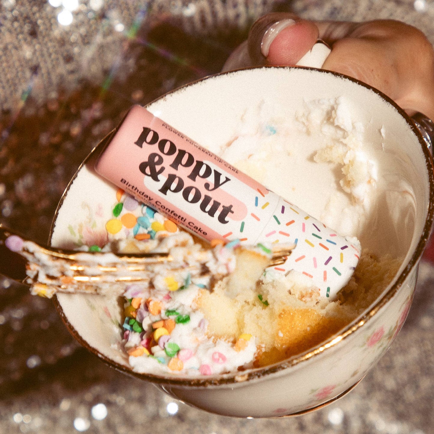 Poppy & Pout - Lip Balm, Birthday Confetti Cake, Pink Poppy & Pout -better made easy-eco-friendly-sustainable-gifting