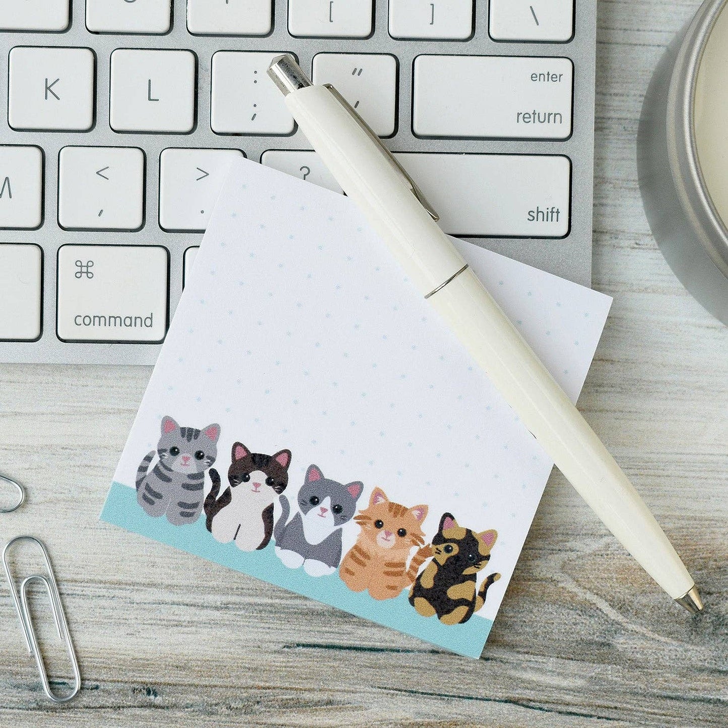 Chester and Pearl - Cute Cats Dotted Grid Sticky Notes Chester and Pearl -better made easy-eco-friendly-sustainable-gifting