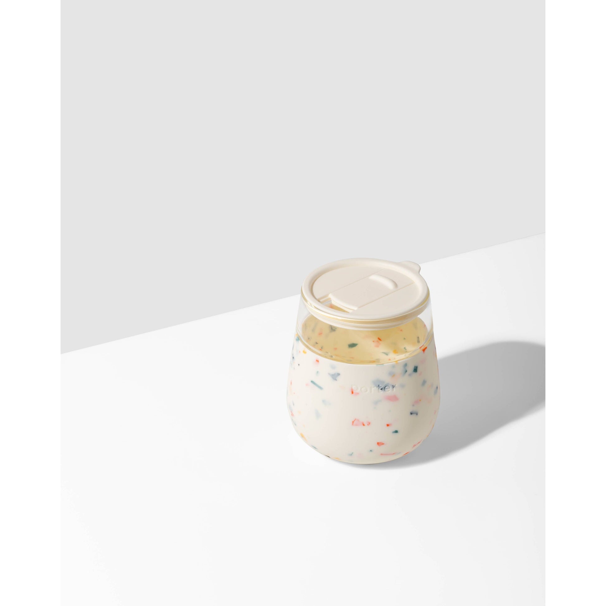 Porter Wine & Drink Glass Cup with Silicone Wrap - Terrazzo  W&P Terrazzo Cream  -better made easy-eco-friendly-sustainable-gifting