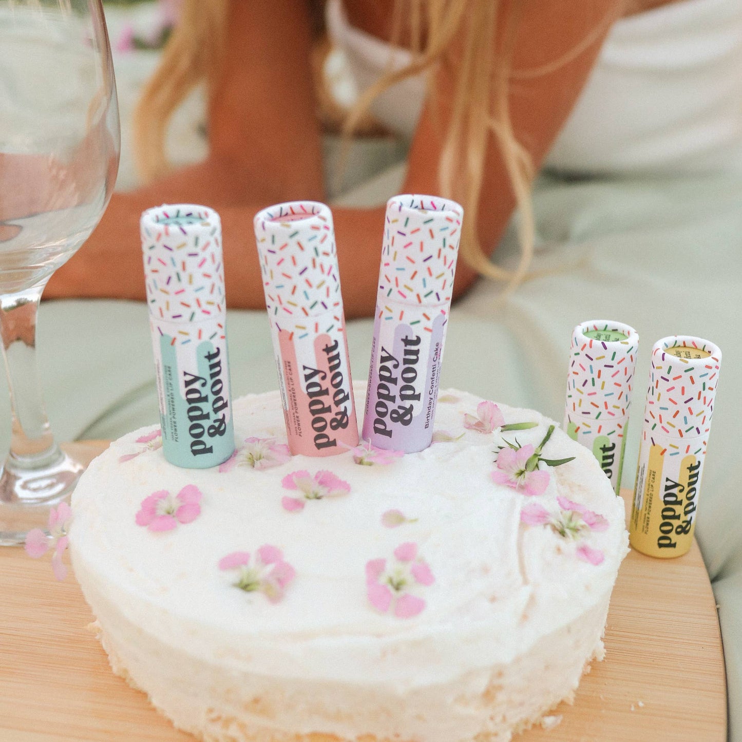 Poppy & Pout - Lip Balm, Birthday Confetti Cake, Pink Poppy & Pout -better made easy-eco-friendly-sustainable-gifting