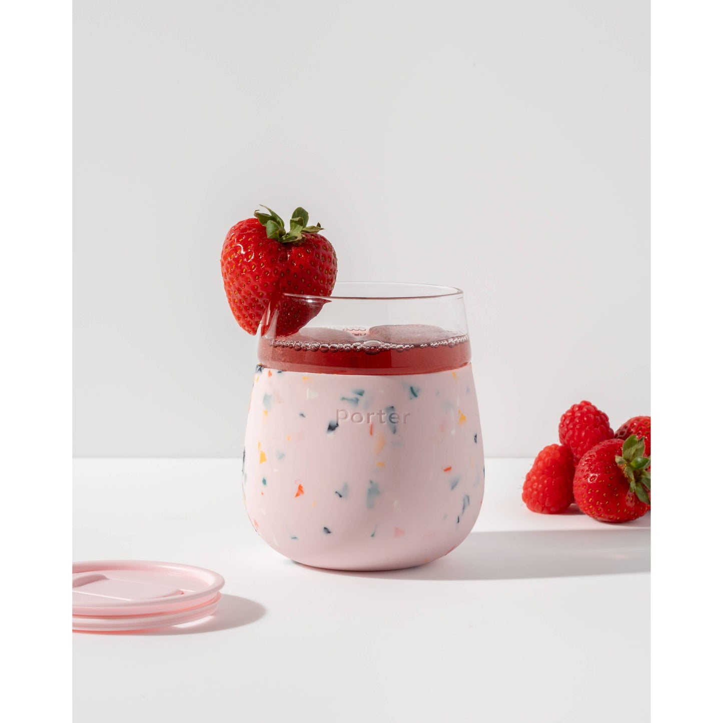 Porter Wine & Drink Glass Cup with Silicone Wrap - Terrazzo  W&P Terrazzo Blush  -better made easy-eco-friendly-sustainable-gifting