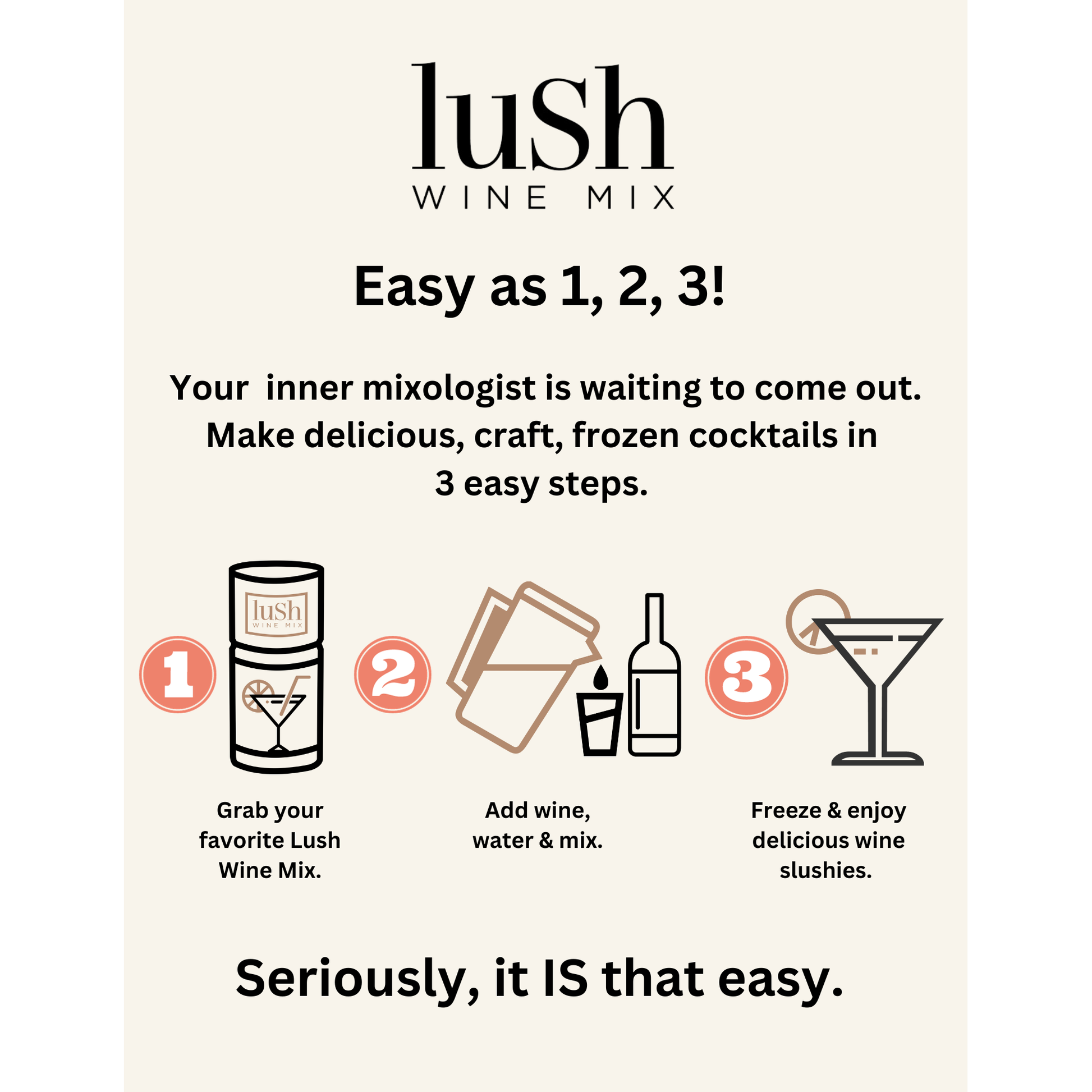 Lush Wine Mix - Original Make your Own Frose' Wine Slushie - cocktail and mocktail mix 🍷  Lush Wine Mix   -better made easy-eco-friendly-sustainable-gifting
