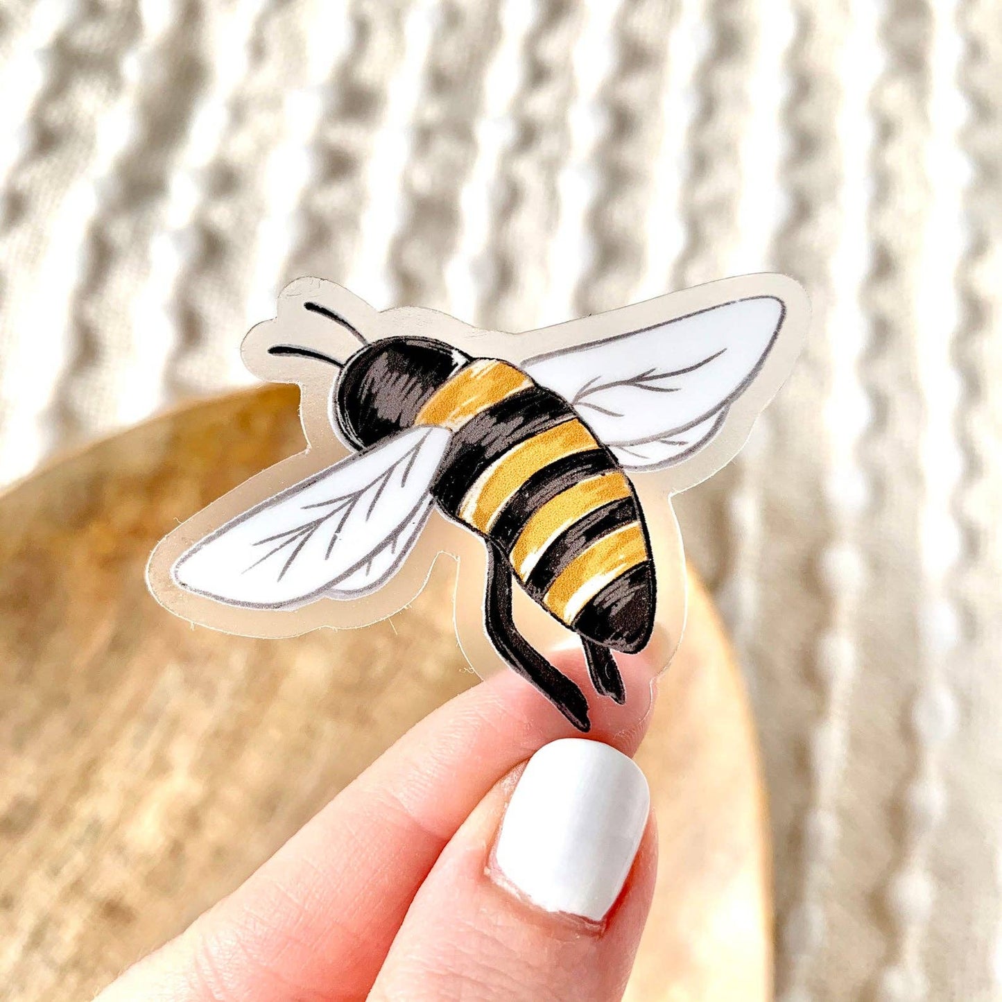 Elyse Breanne Design - Clear Honey Bee Sticker 2x2.25in Elyse Breanne Design -better made easy-eco-friendly-sustainable-gifting