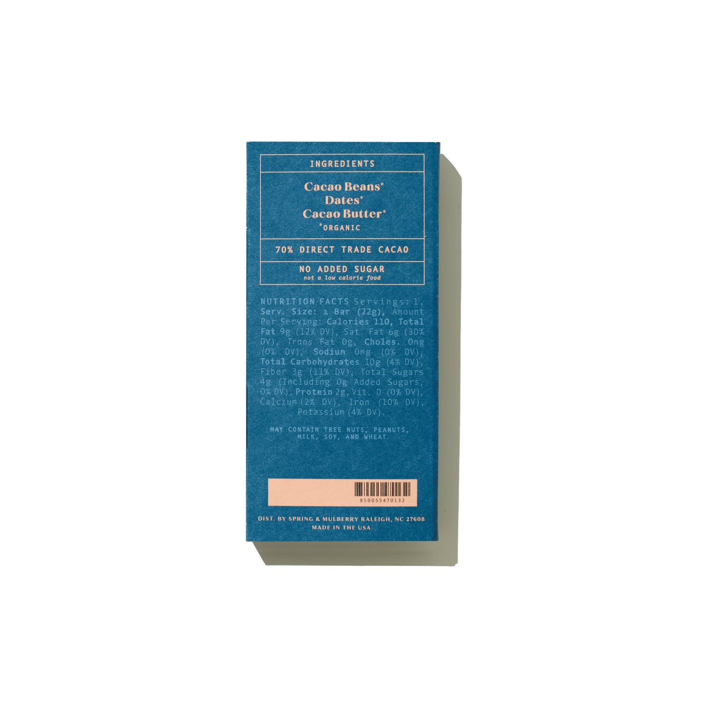 Spring & Mulberry - *Mini* Pure Dark Date-Sweetened Chocolate Bar Spring & Mulberry -better made easy-eco-friendly-sustainable-gifting