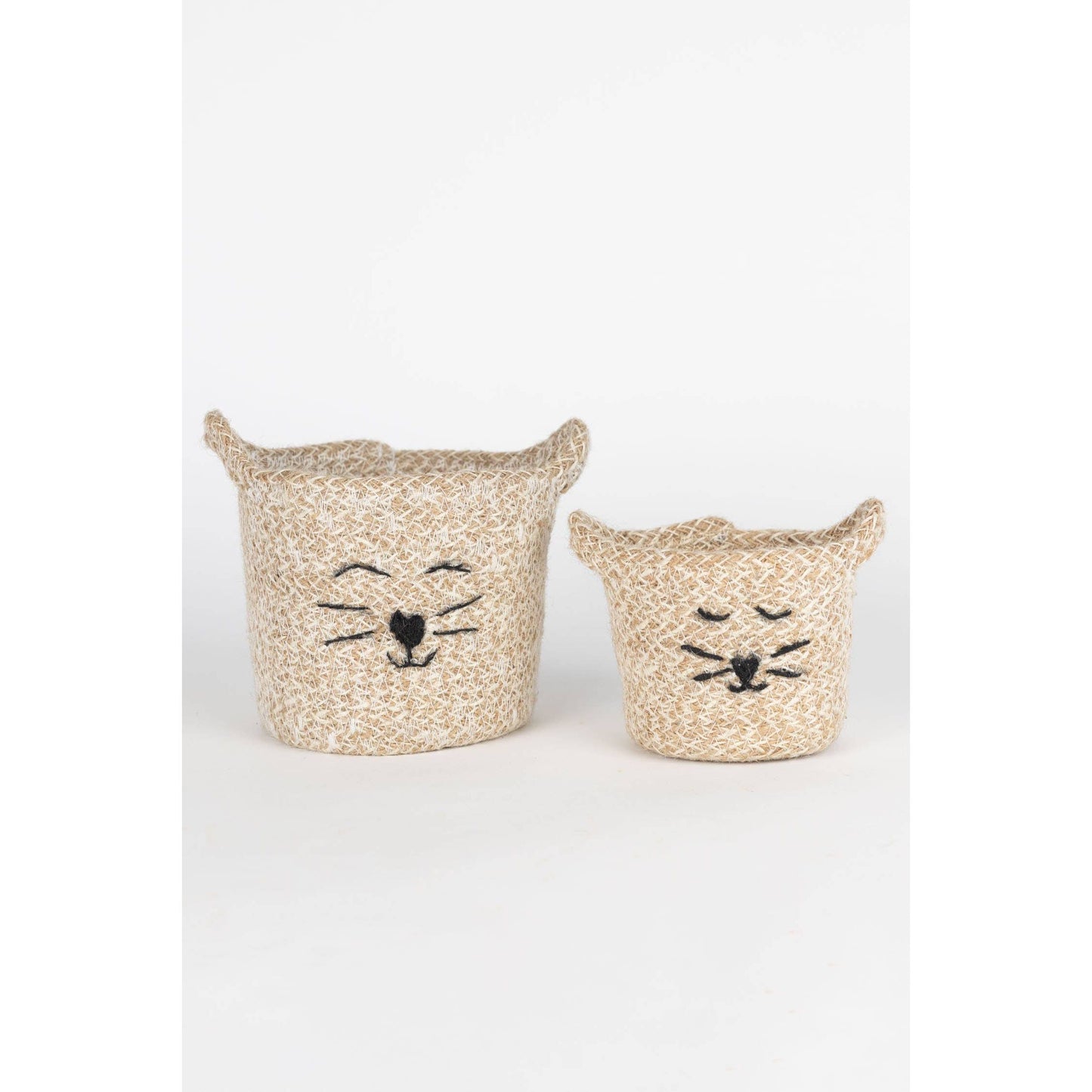 Ten Thousand Villages - Cat Face Jute Basket - Small Ten Thousand Villages -better made easy-eco-friendly-sustainable-gifting