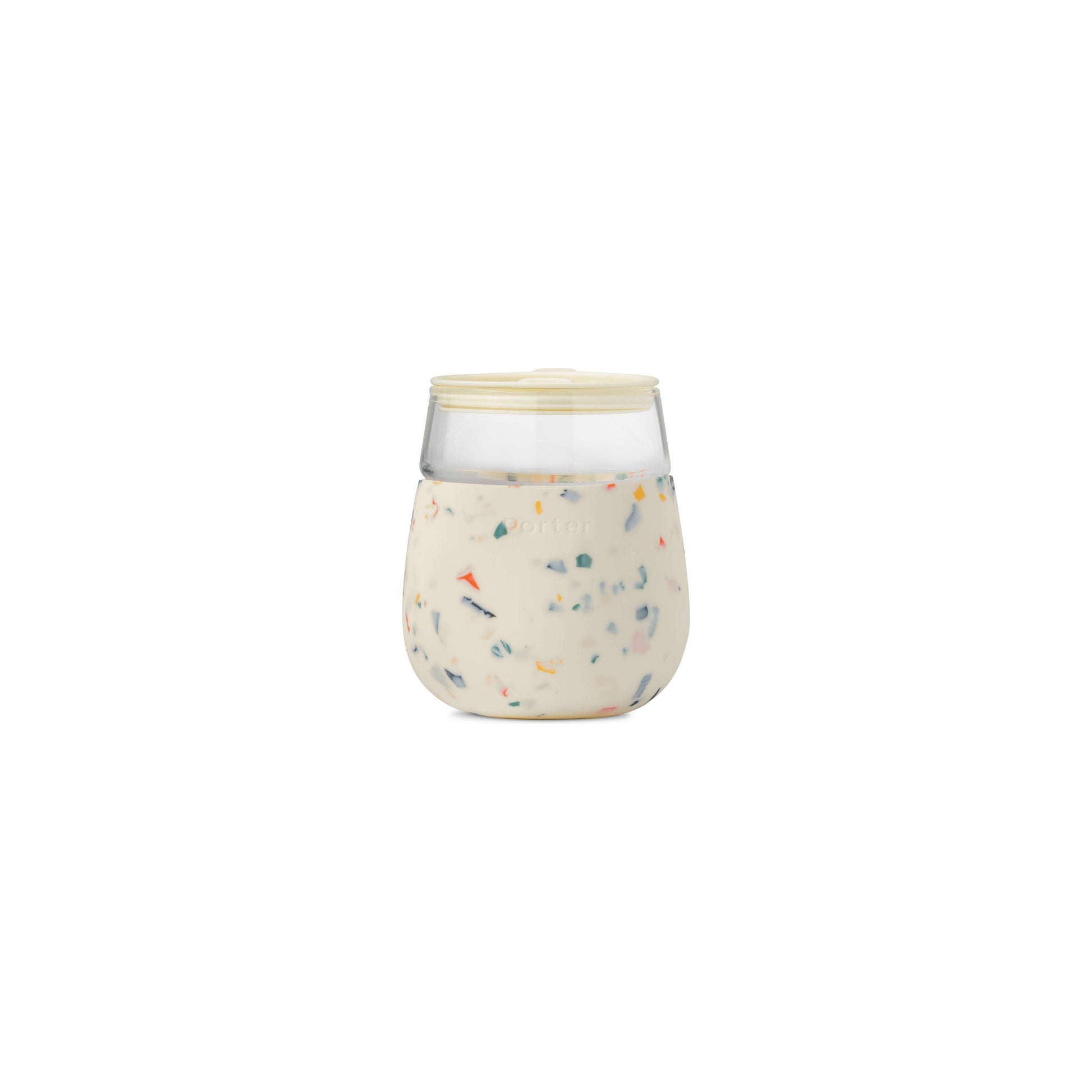 Porter Wine & Drink Glass Cup with Silicone Wrap - Terrazzo  W&P   -better made easy-eco-friendly-sustainable-gifting