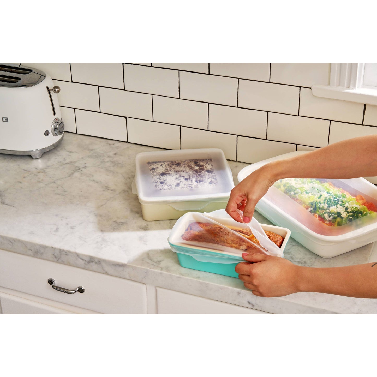 FINAL SALE - Reusable Silicone Stretch Baking Lids - Set of 3 W&P -better made easy-eco-friendly-sustainable-gifting