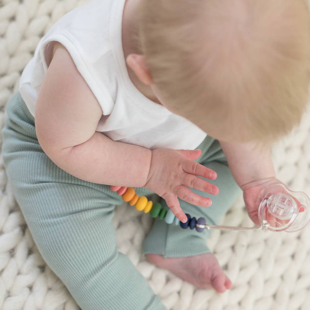 Bella Tunno - Rainbow Multi Pacifier Clip- a gift that gives a meal  Bella Tunno   -better made easy-eco-friendly-sustainable-gifting