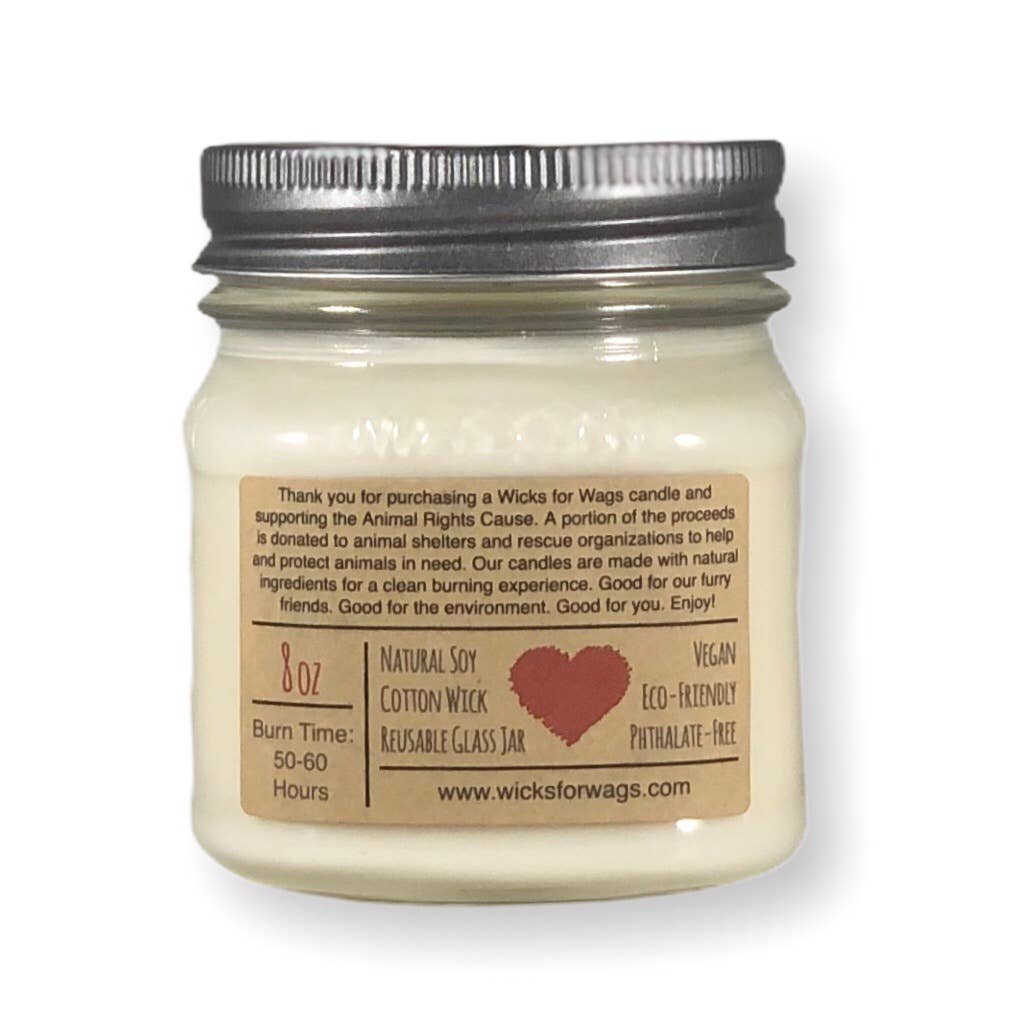 Wicks for Wags - Best Selling Oak City Blend | 8 oz (Amber&Oak) Wicks for Wags Candles -better made easy-eco-friendly-sustainable-gifting
