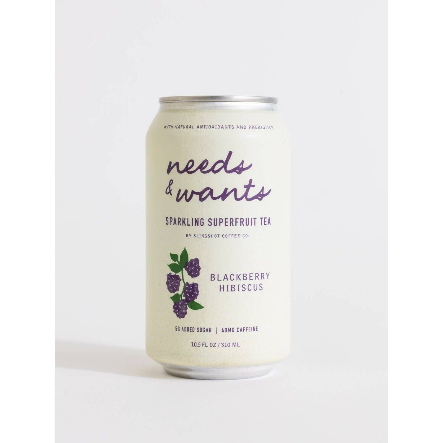 Needs & Wants Sparkling Superfruit Tea - Blackberry Hibiscus Slingshot Coffee Company -better made easy-eco-friendly-sustainable-gifting