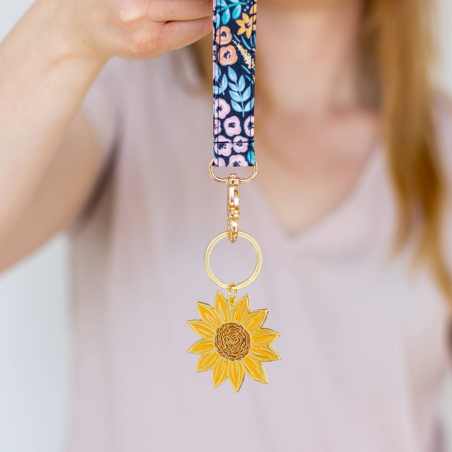 Elyse Breanne Design - Black Floral Wristlet Keychain Elyse Breanne Design -better made easy-eco-friendly-sustainable-gifting