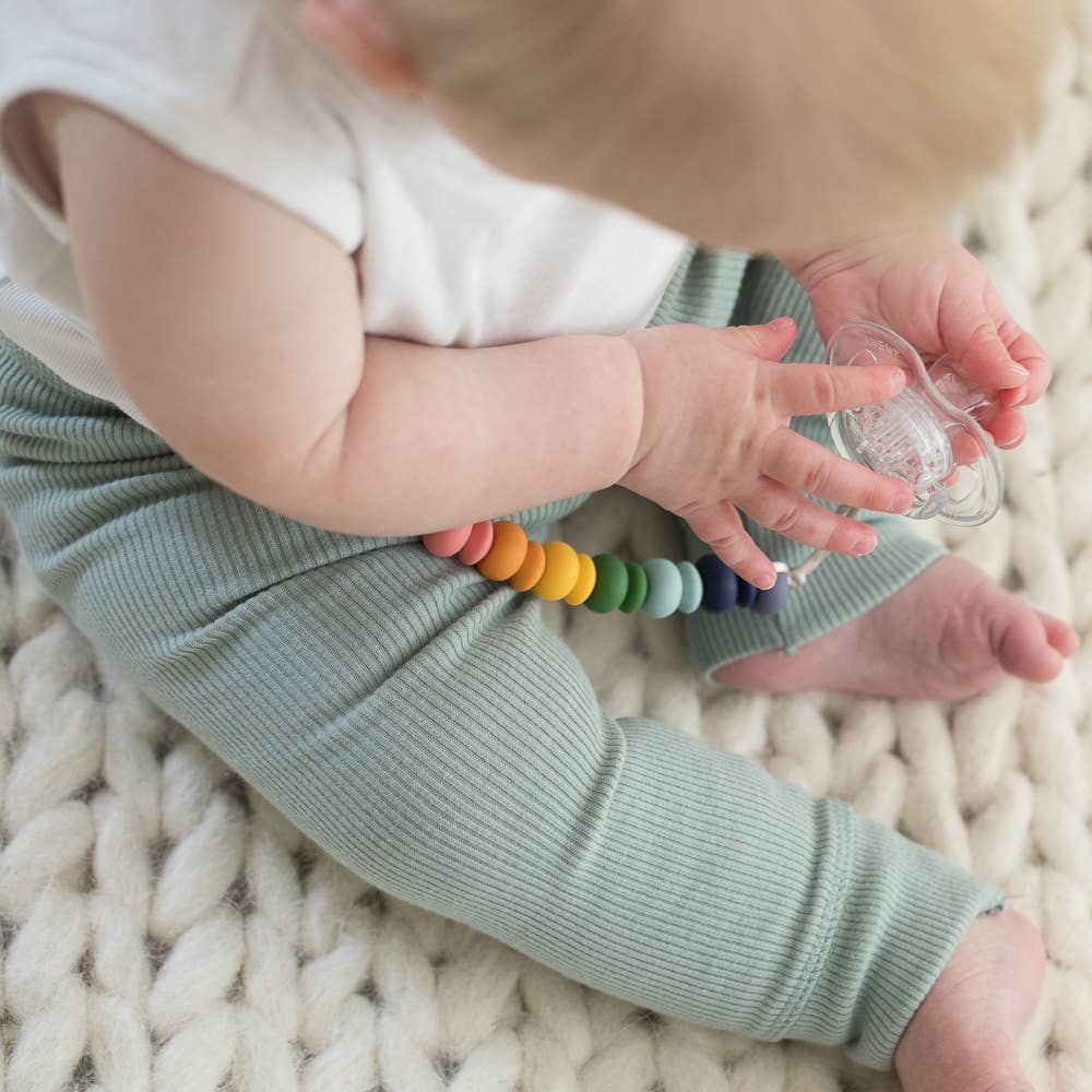 Bella Tunno - Rainbow Multi Pacifier Clip- a gift that gives a meal  Bella Tunno   -better made easy-eco-friendly-sustainable-gifting