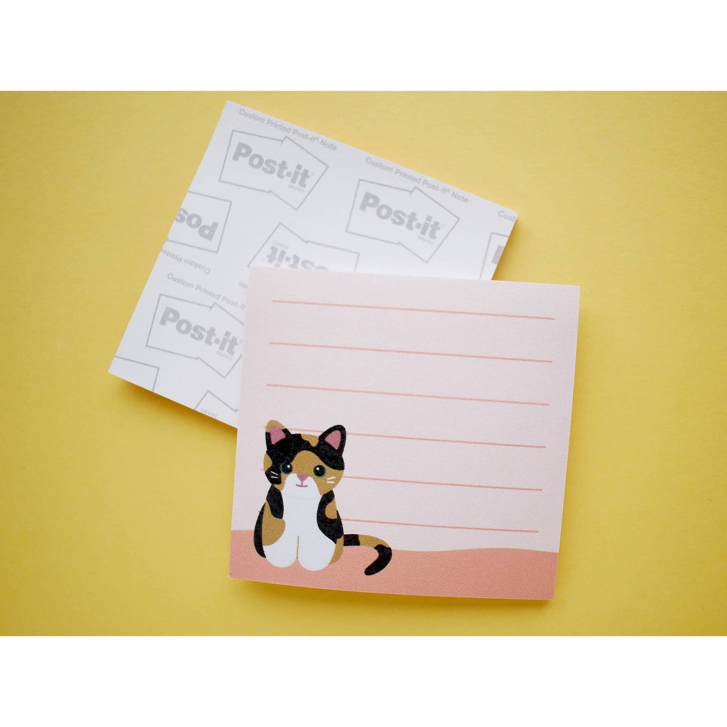 Chester and Pearl - Calico cat sticky notes notepad Chester and Pearl -better made easy-eco-friendly-sustainable-gifting