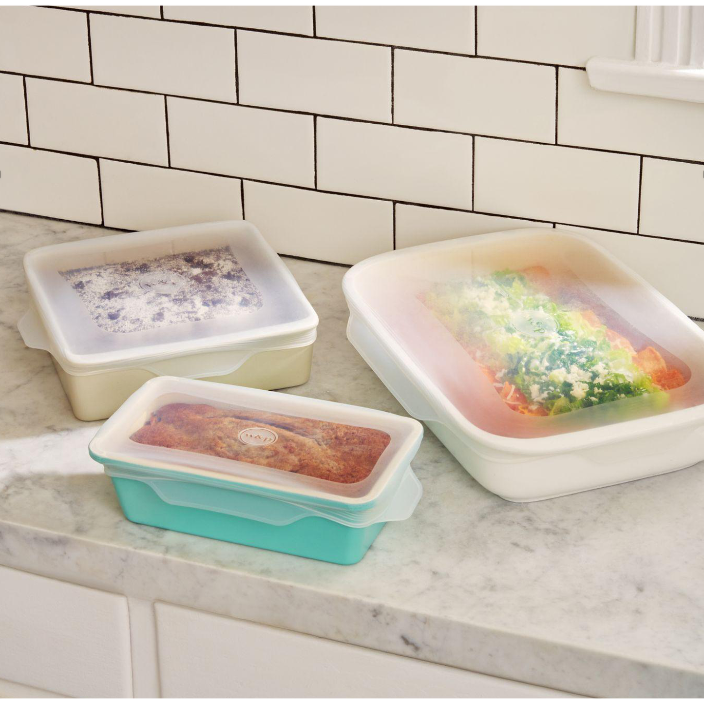 FINAL SALE - Reusable Silicone Stretch Baking Lids - Set of 3 W&P -better made easy-eco-friendly-sustainable-gifting