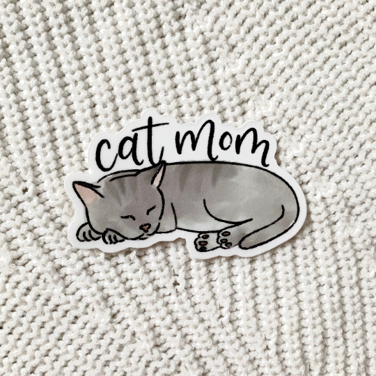 Elyse Breanne Design - Cat Mom Sticker 2x3in Elyse Breanne Design -better made easy-eco-friendly-sustainable-gifting