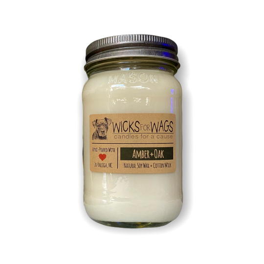 Wicks for Wags - Best Selling - Oak City (Amber&Oak) | 14oz Large Wicks for Wags -better made easy-eco-friendly-sustainable-gifting