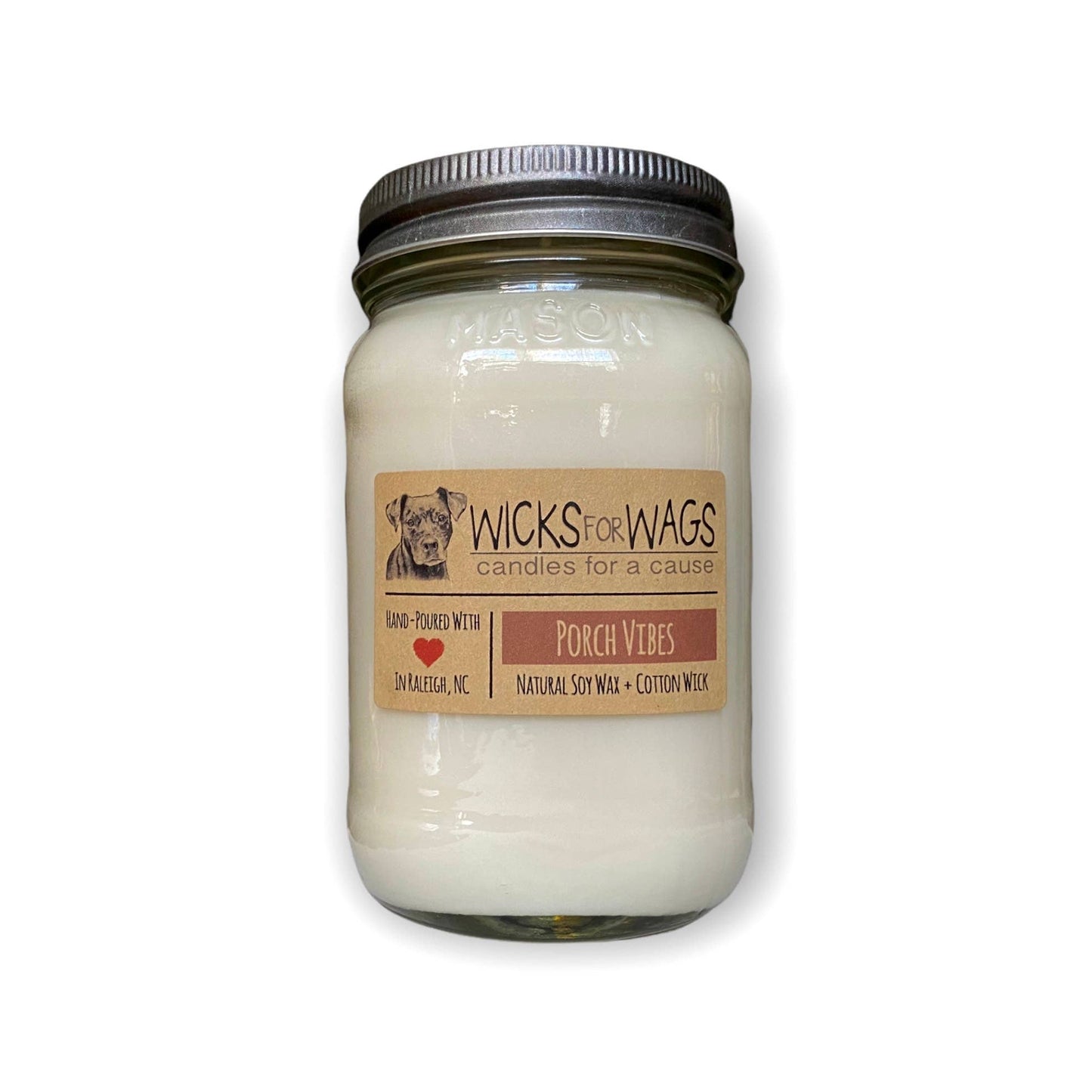 Wicks for Wags Candles - Porch Vibes | 14 oz Candle | Mason Jar Soy Candle Wicks for Wags Candles -better made easy-eco-friendly-sustainable-gifting