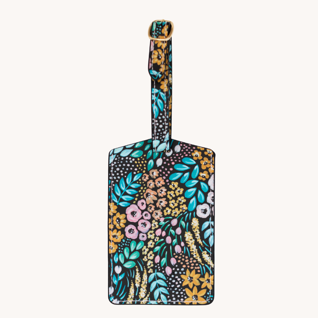 Elyse Breanne Design - Black Floral Luggage Tag Elyse Breanne Design -better made easy-eco-friendly-sustainable-gifting