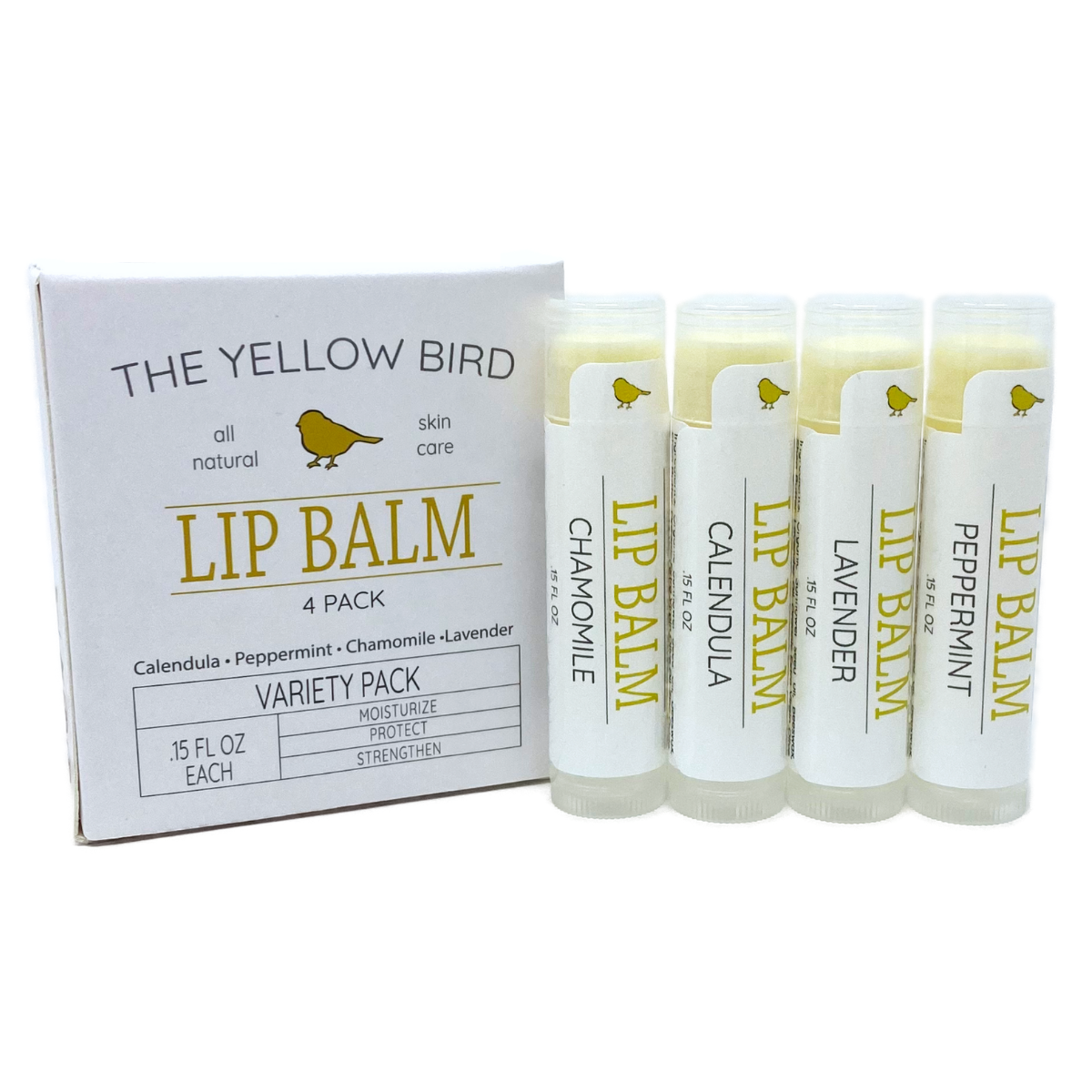 The Yellow Bird - All Natural Lip Balm Variety Pack (1 of Each) The Yellow Bird -better made easy-eco-friendly-sustainable-gifting