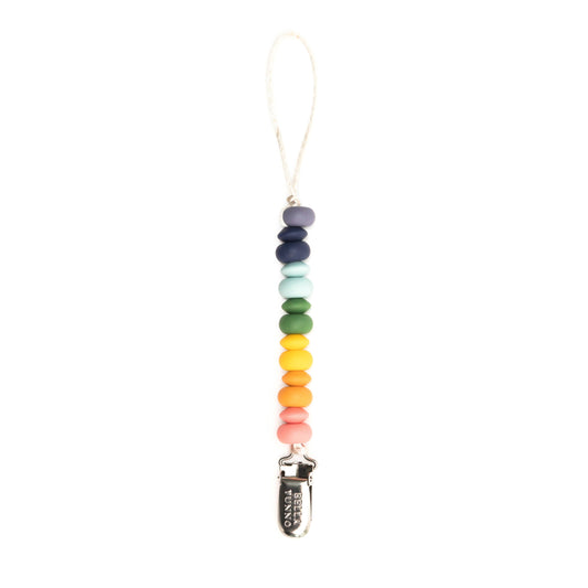 Bella Tunno - Rainbow Multi Pacifier Clip- a gift that gives a meal  Bella Tunno   -better made easy-eco-friendly-sustainable-gifting