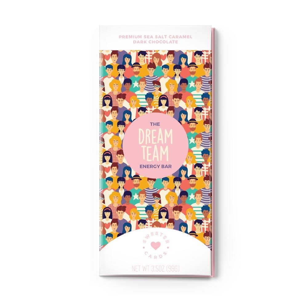 Sweeter Card - Fair Trade, Eco-friendly "Dream Team" Chocolate Bar + Greeting Card  Sweeter Cards Chocolate Bar + Greeting Card in ONE!   -better made easy-eco-friendly-sustainable-gifting