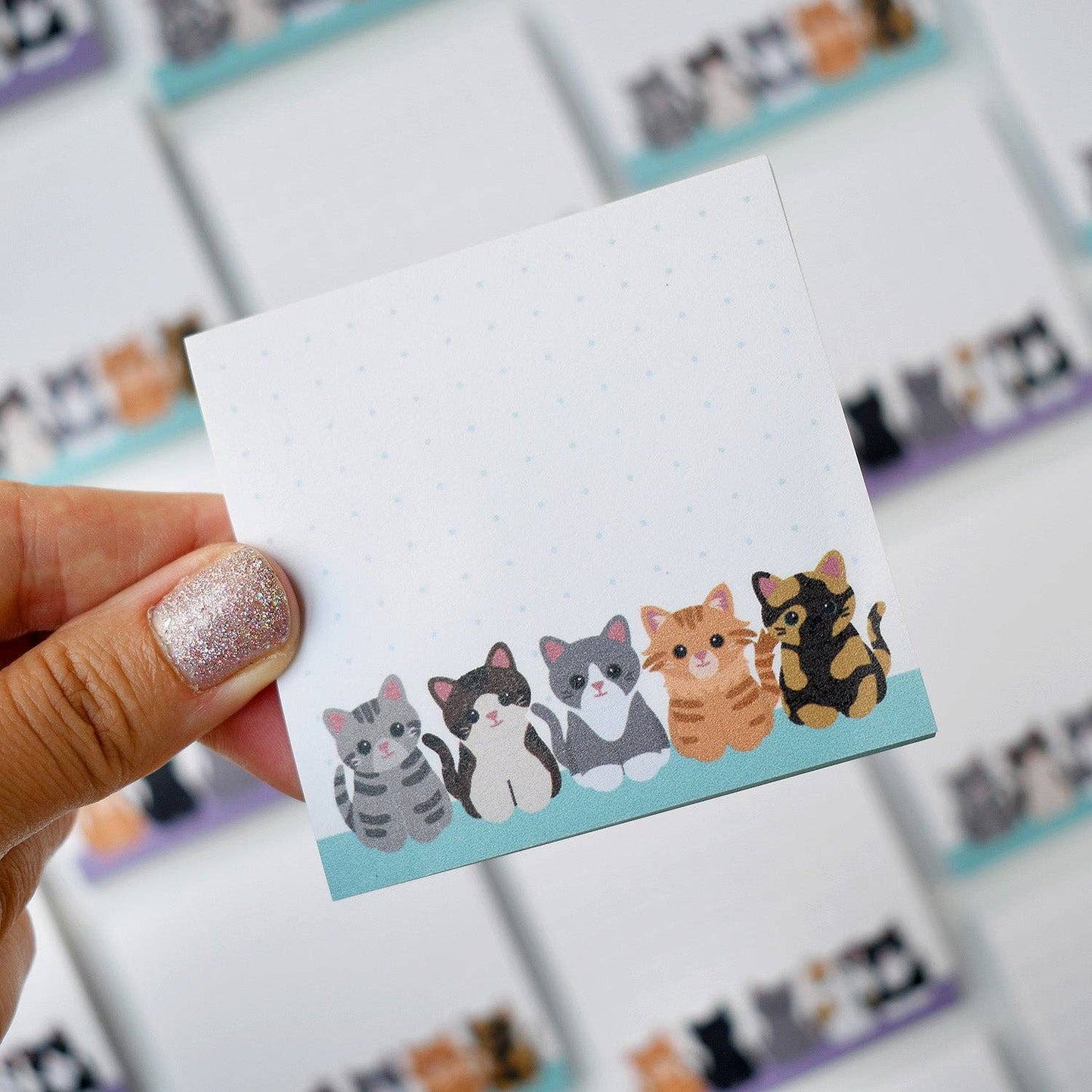 Chester and Pearl - Cute Cats Dotted Grid Sticky Notes  Chester and Pearl   -better made easy-eco-friendly-sustainable-gifting