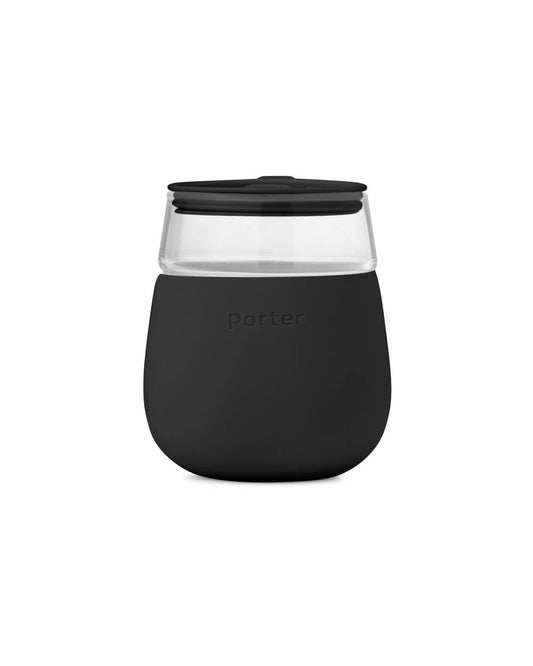 Porter Wine & Drink Glass Cup with Silicone Wrap in Charcoal  W&P Charcoal  -better made easy-eco-friendly-sustainable-gifting