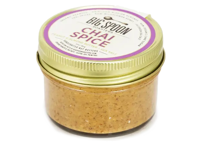 Big Spoon Chai Spice Peanut & Almond Butter  Big Spoon Roasters 3oz Jar  -better made easy-eco-friendly-sustainable-gifting