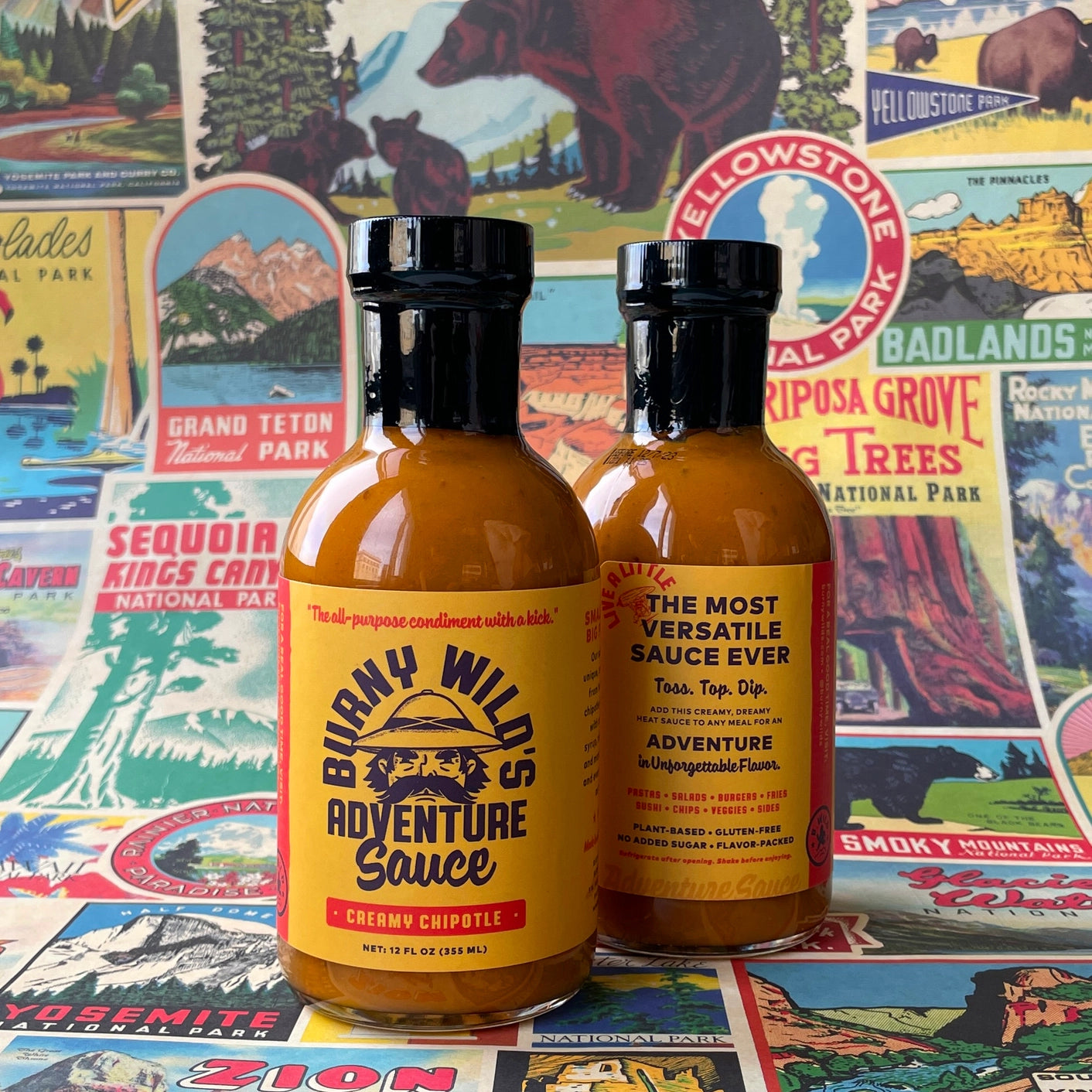 Burny Wild's Adventure Sauce that is 100% plant-based, gluten-free, AND gives back 1% for the planet  burny wild's   -better made easy-eco-friendly-sustainable-gifting