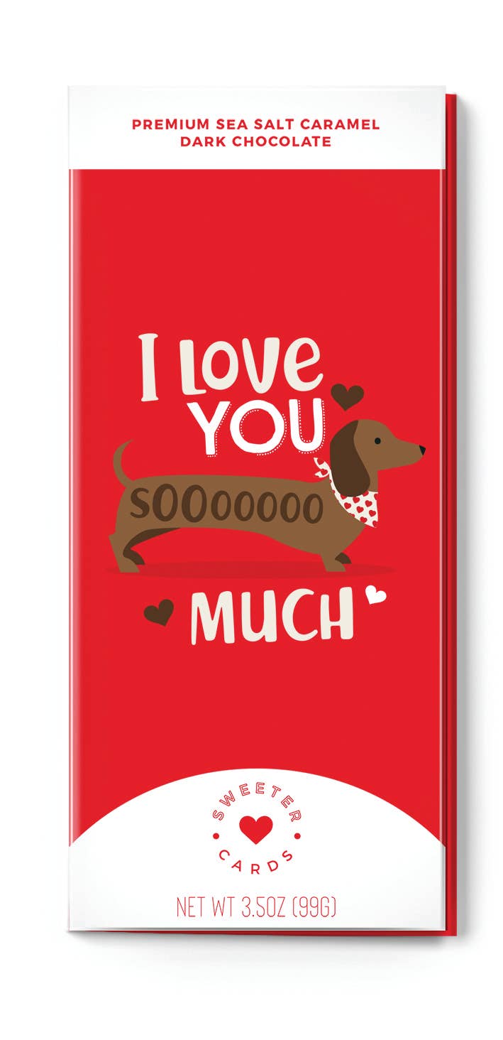 Sweeter Card: Valentine's Day Chocolate Bar + Card "I Love You SoOoO Much"  Sweeter Cards Chocolate Bar + Greeting Card in ONE!   -better made easy-eco-friendly-sustainable-gifting