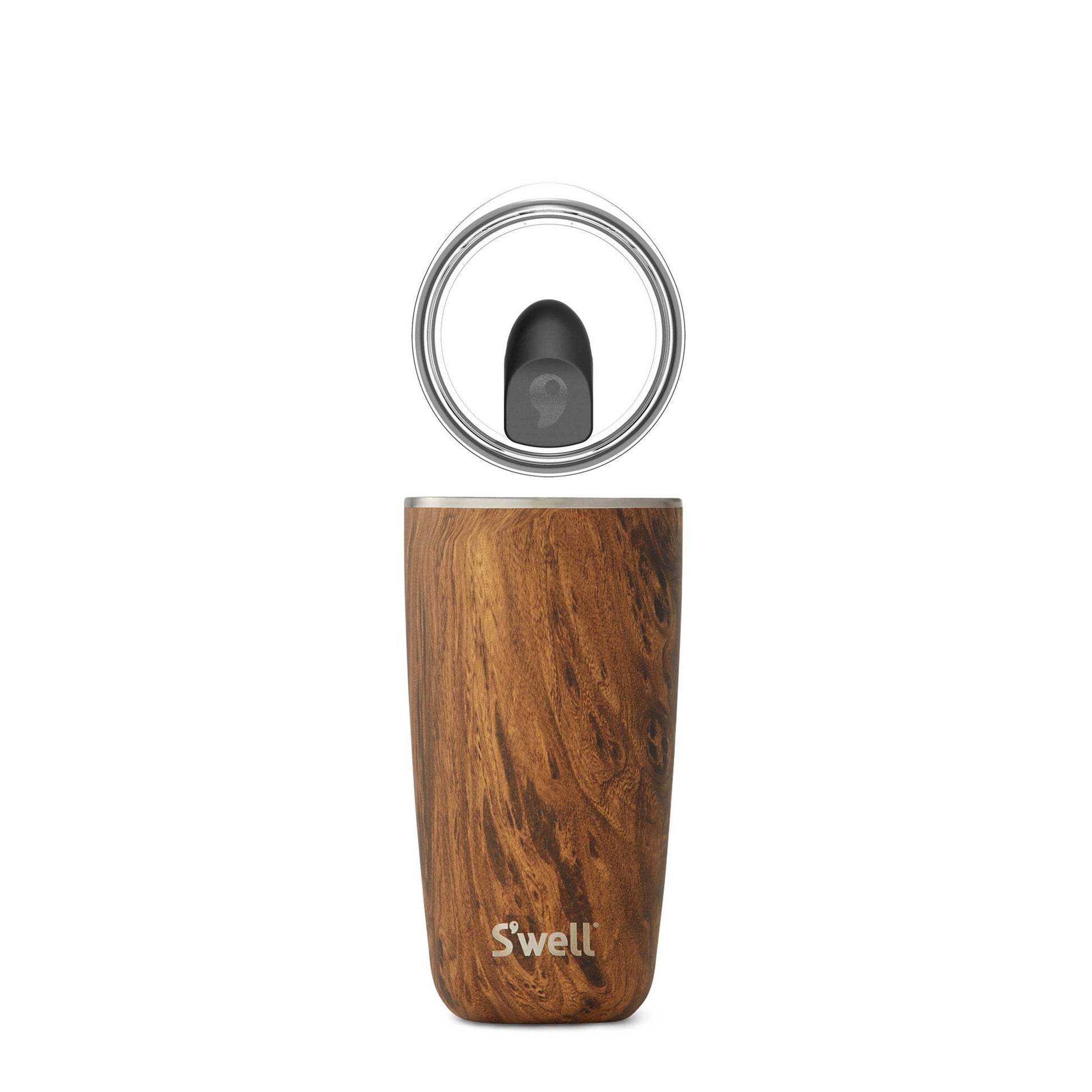 S'well - Stainless Steel Tumbler with Lid - Teakwood  S'well 18oz  -better made easy-eco-friendly-sustainable-gifting