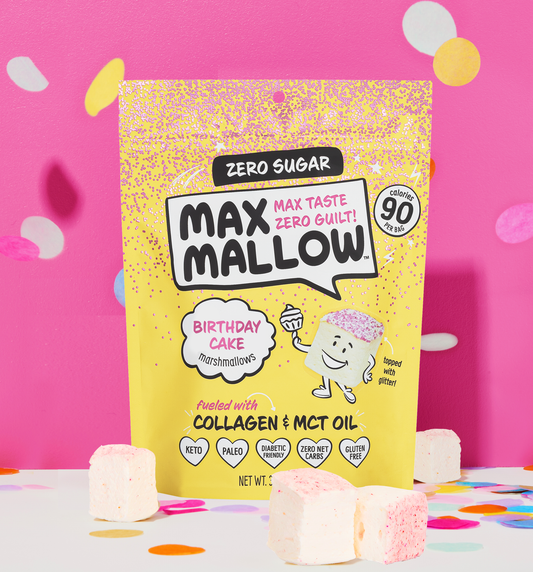 Max Sweets - Birthday Cake Max Mallow - Sugar Free Marshmallow  Max Sweets   -better made easy-eco-friendly-sustainable-gifting