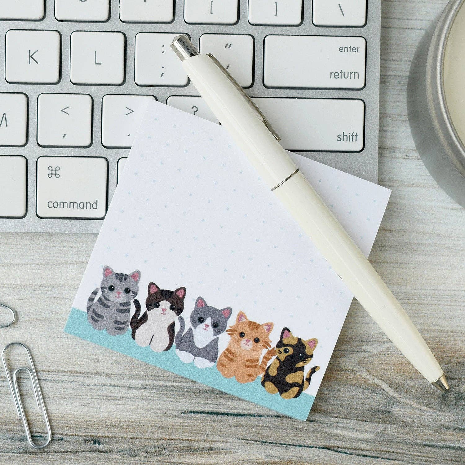 Chester and Pearl - Cute Cats Dotted Grid Sticky Notes  Chester and Pearl   -better made easy-eco-friendly-sustainable-gifting