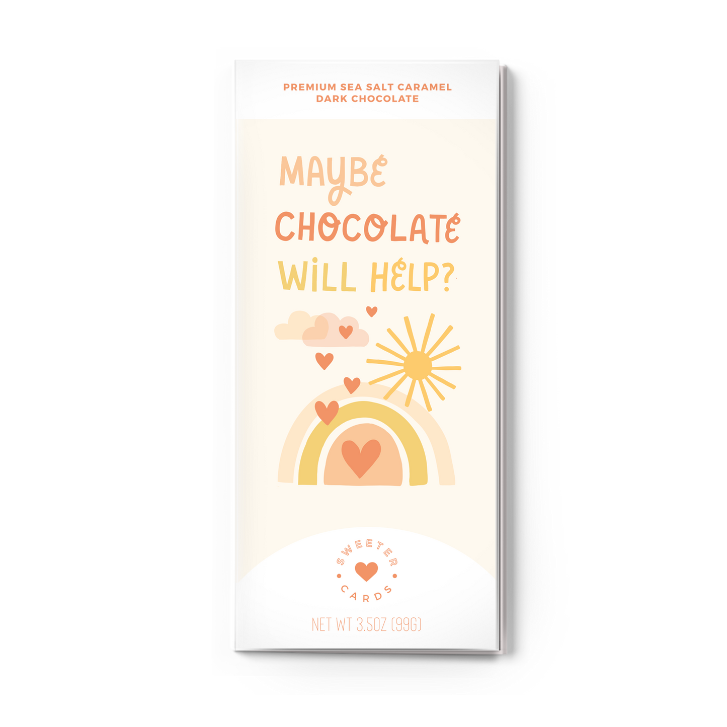 Sweeter Card - Chocolate Bar + Greeting Card in ONE! - Maybe Chocolate Will Help? for "Thinking of You," Grief, Get Well Soon, + other scenarios where a loved one may be struggling  Sweeter Cards Chocolate Bar + Greeting Card in ONE!   -better made easy-eco-friendly-sustainable-gifting