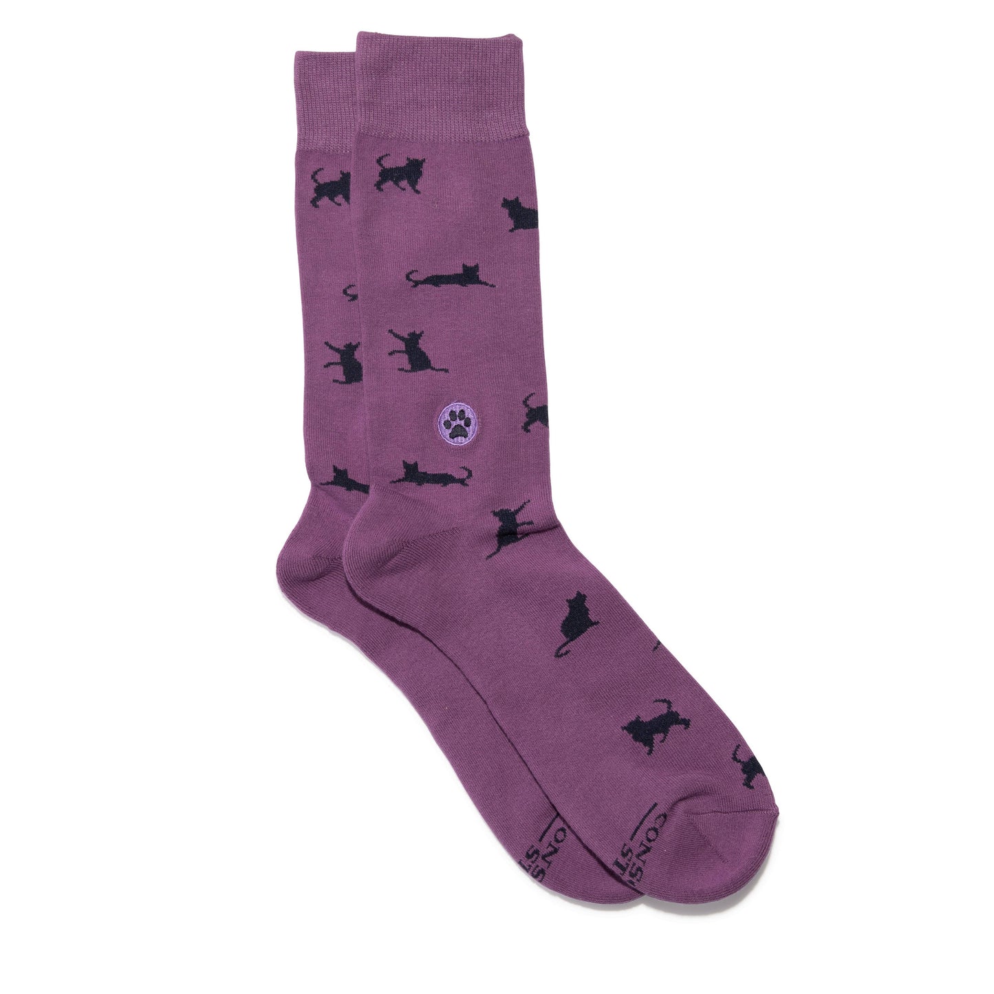 Conscious Step - Socks that Save Cats (Purple Cats)  Conscious Step Small  -better made easy-eco-friendly-sustainable-gifting
