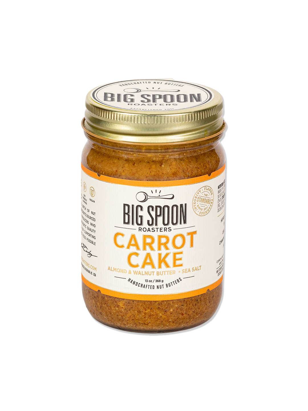Big Spoon Handcrafted Carrot Cake Almond & Walnut Butter  Big Spoon Roasters 13oz Jar  -better made easy-eco-friendly-sustainable-gifting