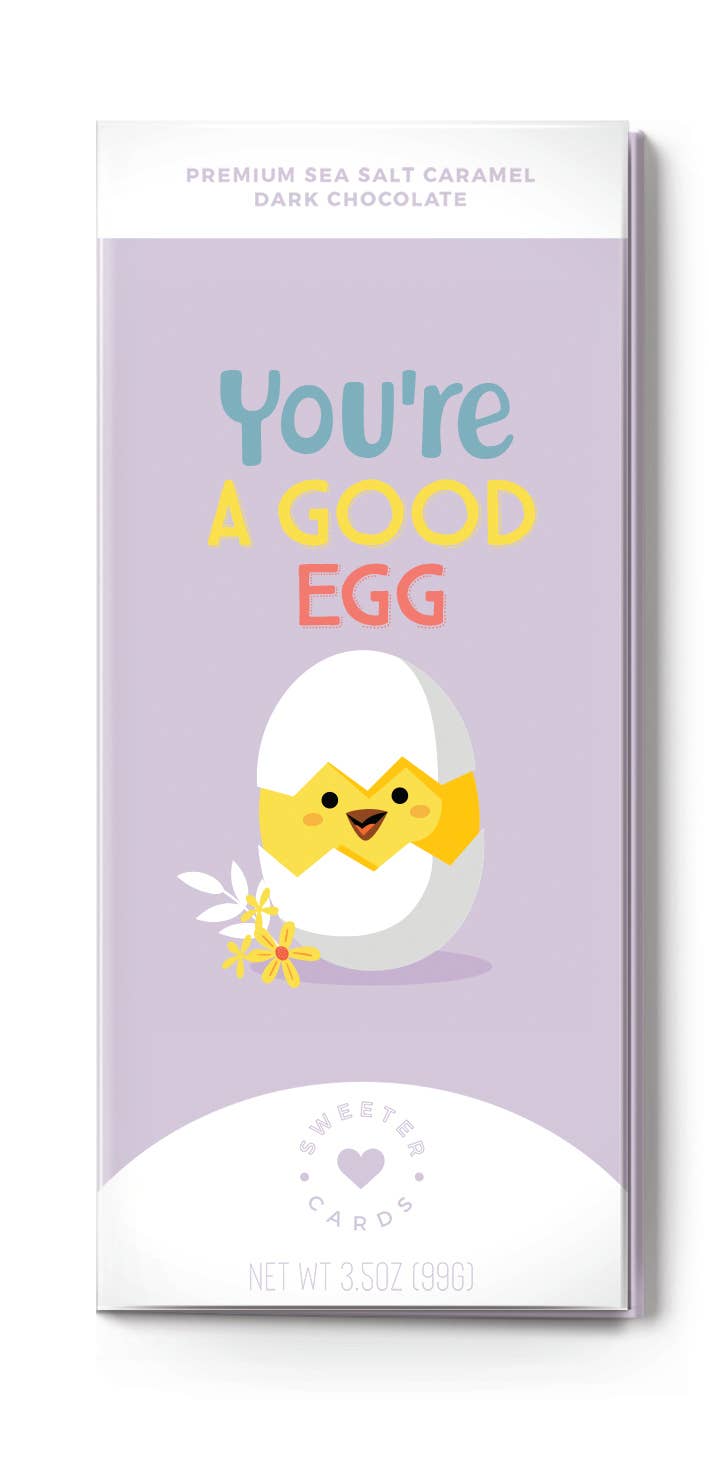 Sweeter Card - Easter Chocolate and Greeting Card – You're a Good Egg  Sweeter Cards Chocolate Bar + Greeting Card in ONE!   -better made easy-eco-friendly-sustainable-gifting
