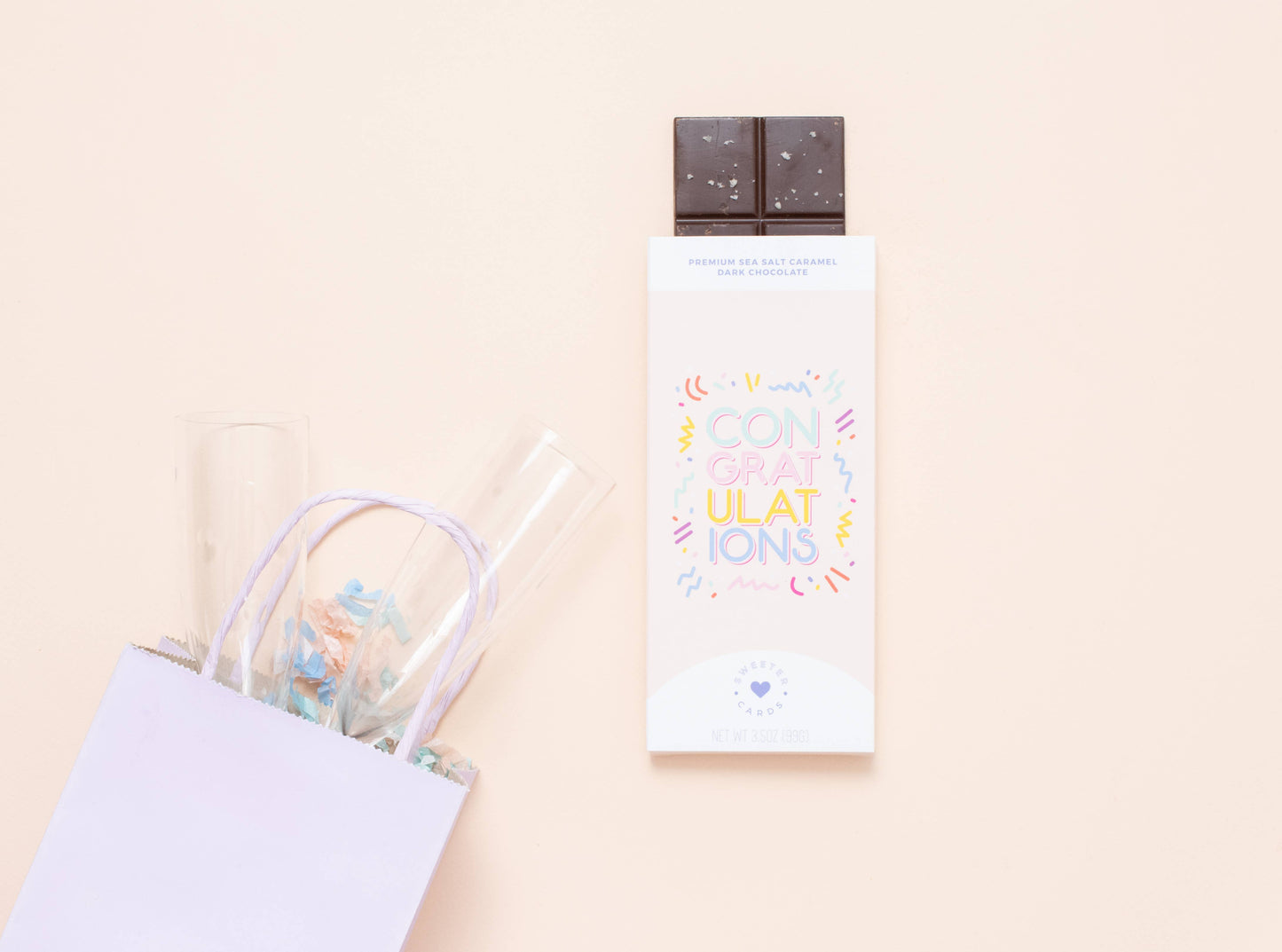 Sweeter Card - Congratulations Chocolate Bar that opens as Greeting Card  Sweeter Cards Chocolate Bar + Greeting Card in ONE!   -better made easy-eco-friendly-sustainable-gifting
