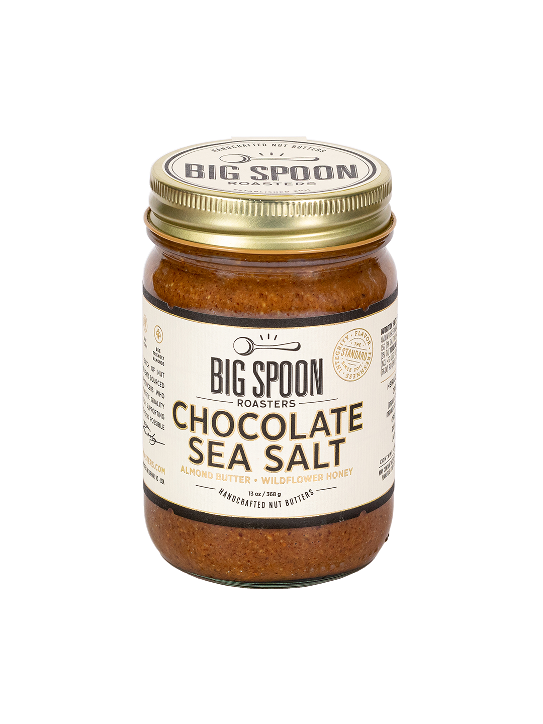 Big Spoon Chocolate Sea Salt Almond Butter  Big Spoon Roasters 13oz Jar  -better made easy-eco-friendly-sustainable-gifting