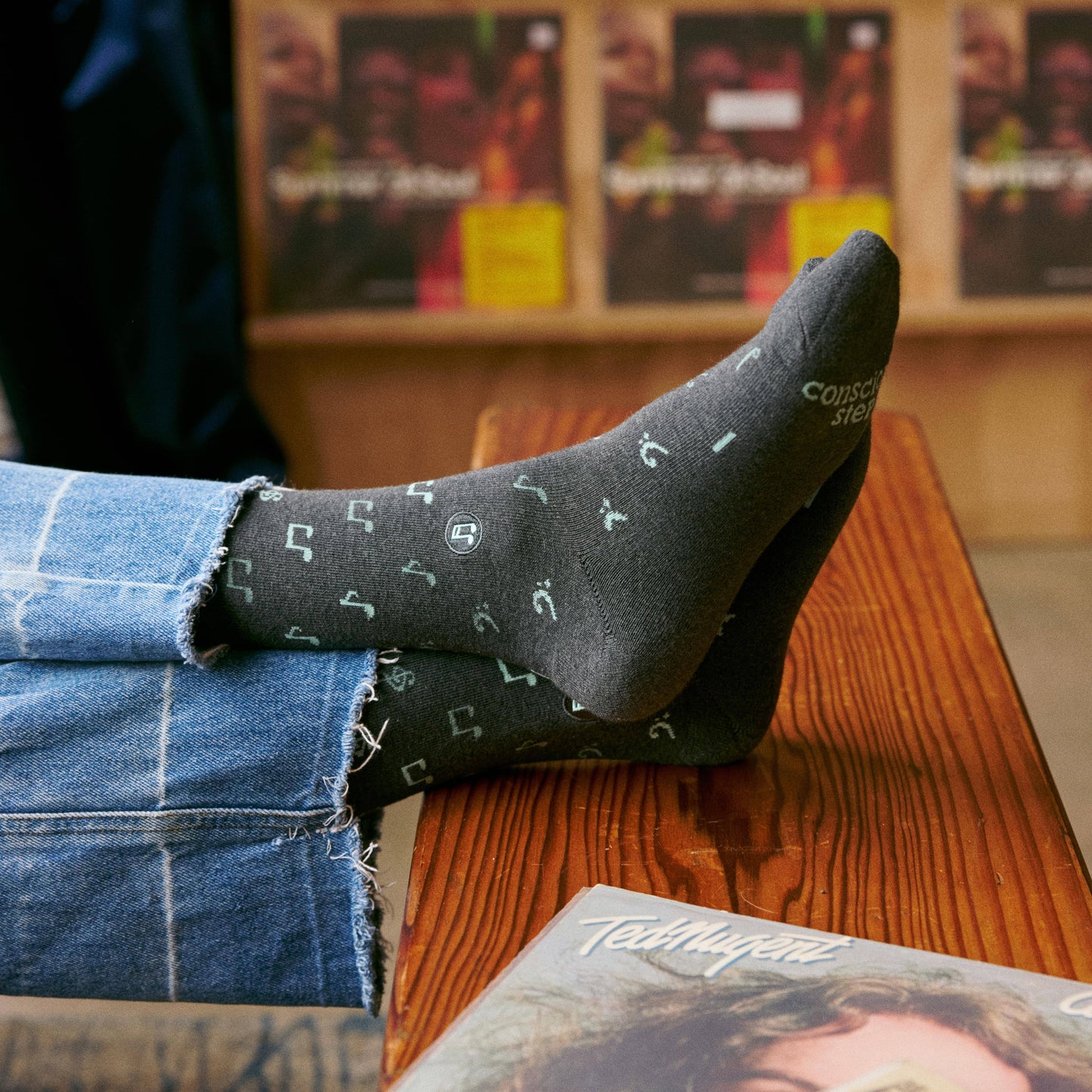 Conscious Step - Socks that Support Music (Gray Music Notes) Conscious Step -better made easy-eco-friendly-sustainable-gifting