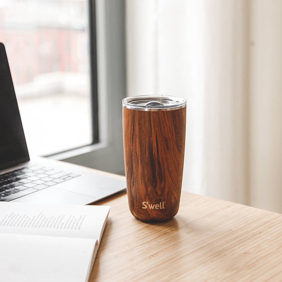 S'well - Stainless Steel Tumbler with Lid - Teakwood  S'well   -better made easy-eco-friendly-sustainable-gifting