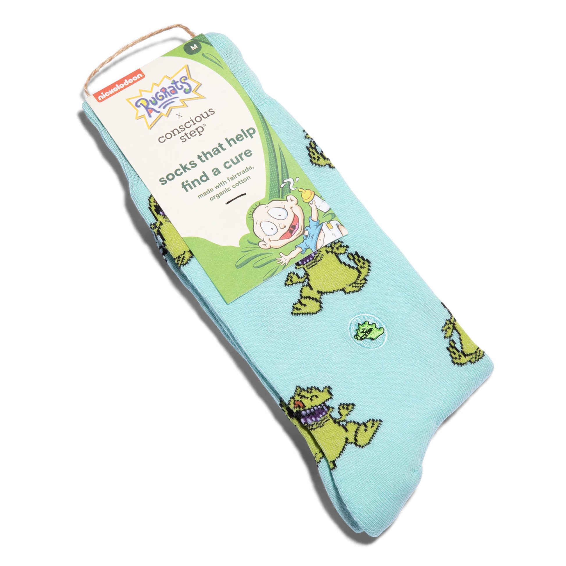 Conscious Step - Rugrats Socks that Find a Cure (Blue Reptars)  Conscious Step Medium  -better made easy-eco-friendly-sustainable-gifting