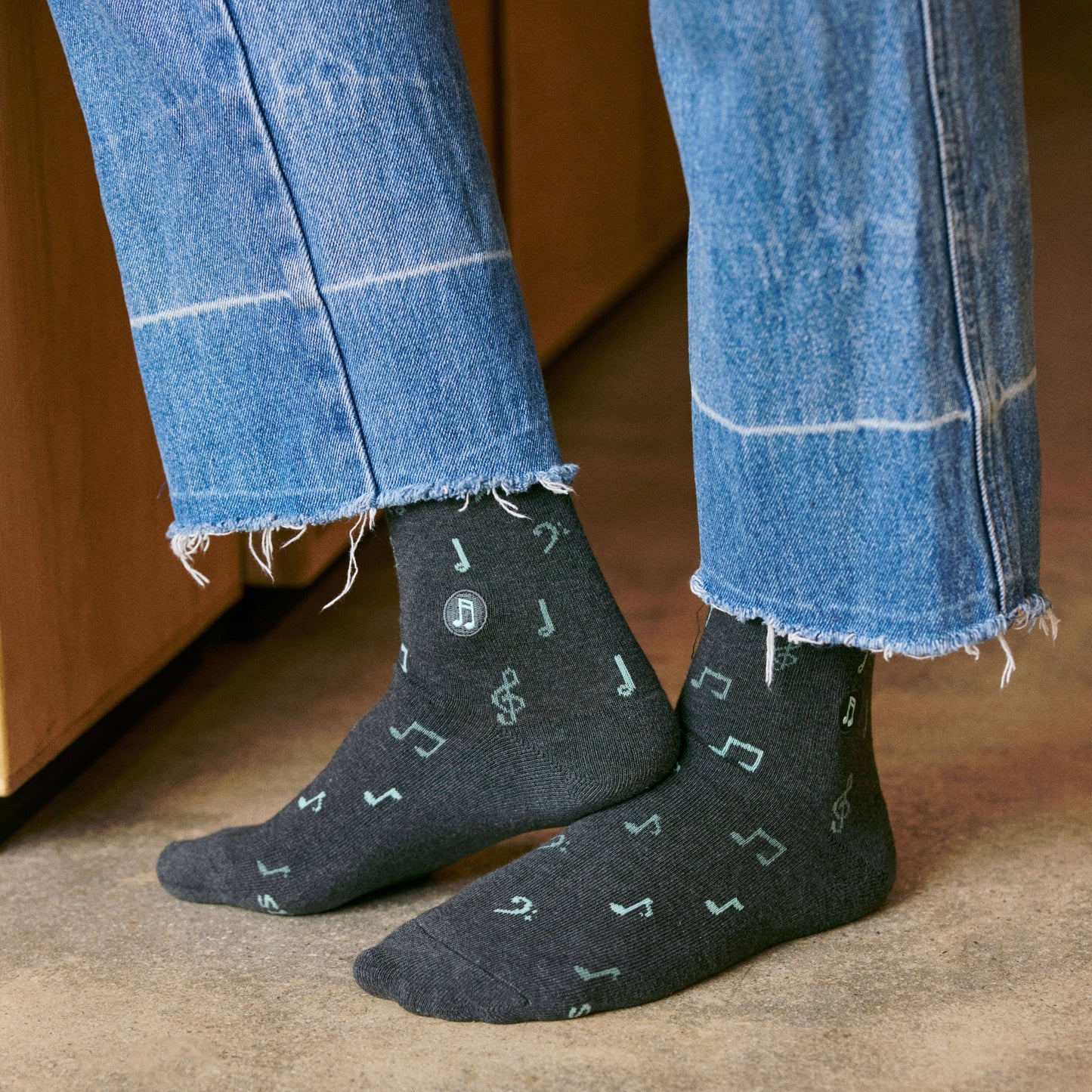 Conscious Step - Socks that Support Music (Gray Music Notes) Conscious Step -better made easy-eco-friendly-sustainable-gifting