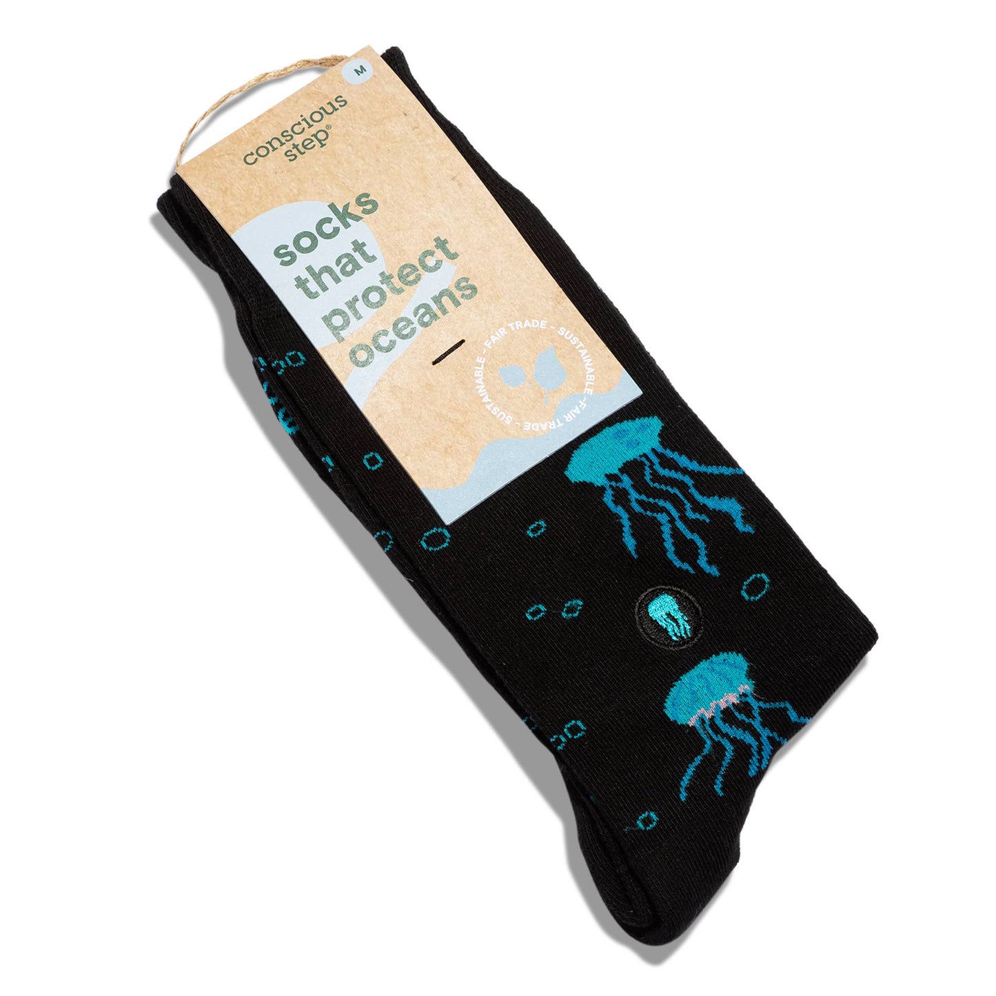 Conscious Step - Socks that Protect Oceans (Black Jellyfish)  Conscious Step   -better made easy-eco-friendly-sustainable-gifting