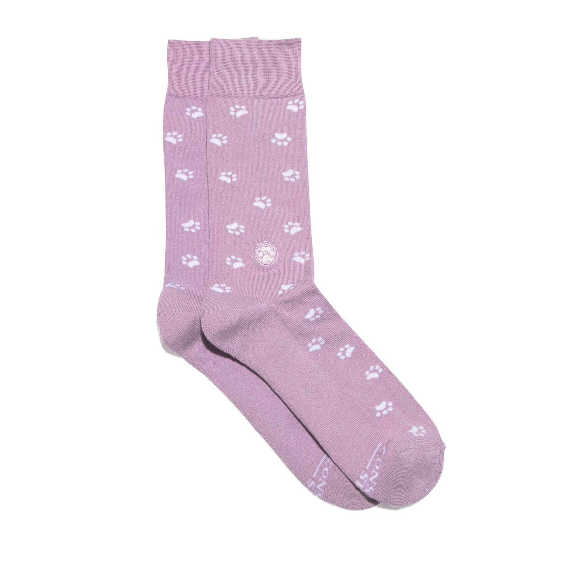 Conscious Step - Socks that Save Dogs (Purple Paw Prints)  Conscious Step Medium  -better made easy-eco-friendly-sustainable-gifting