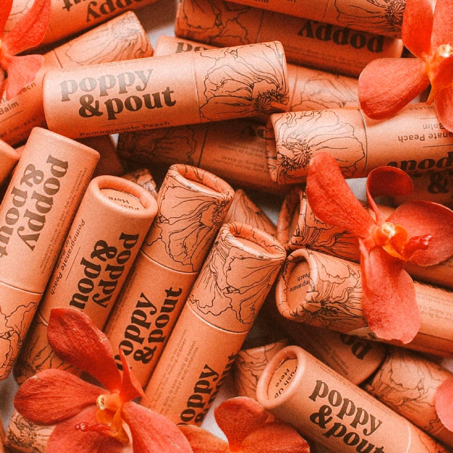 Poppy & Pout - Lip Balm, Pomegranate Peach  Poppy & Pout   -better made easy-eco-friendly-sustainable-gifting