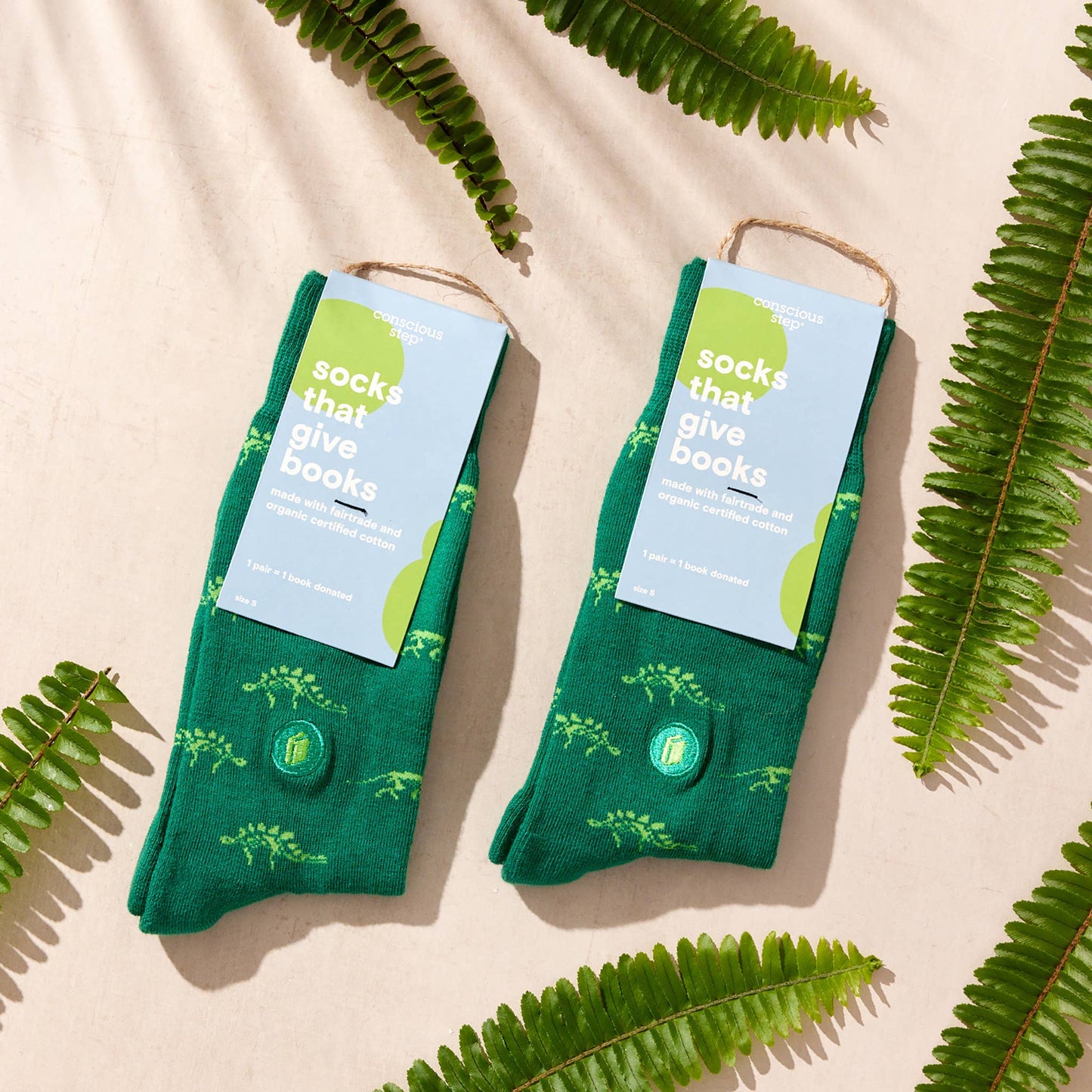 Conscious Step - Socks that Give Books  (Green Dinosaurs)  Conscious Step   -better made easy-eco-friendly-sustainable-gifting